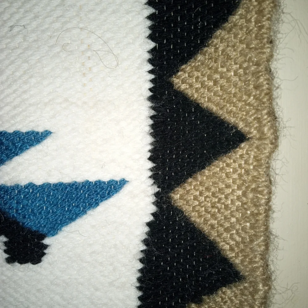 Vintage Hand Woven Wool Tapestry 25” x 37” | Ecuadorian Dance Warrior Rug